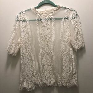 White Lace Dress Shirt